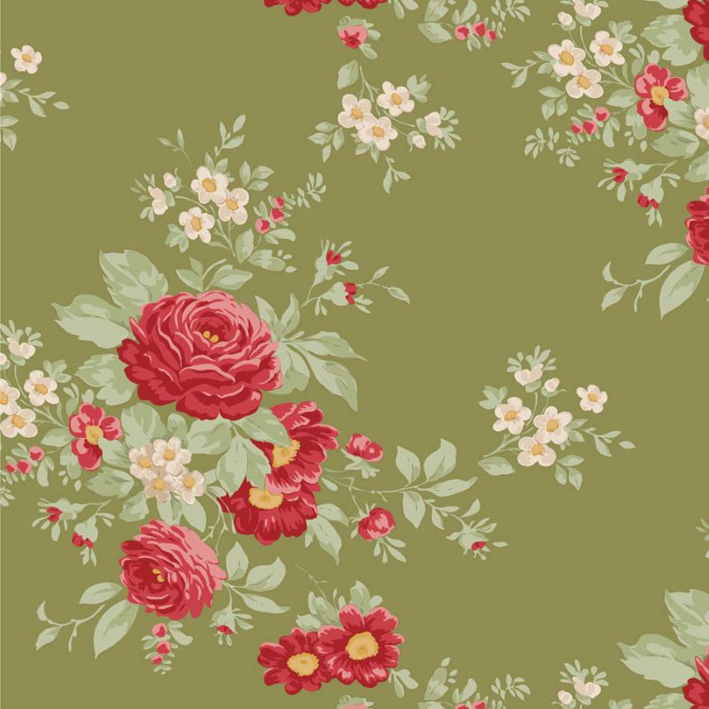 Tissu Patchwork Tilda Little Merry XMas Carol Moss, Couppon