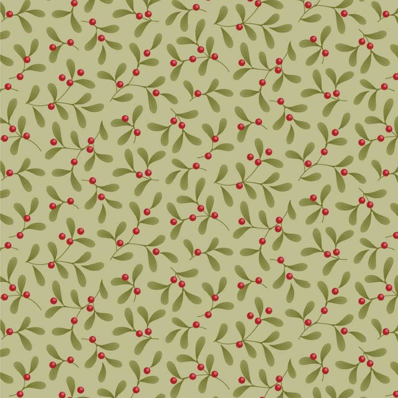 Tissu Patchwork Tilda Little Merry XMas Mistletoe Pistachio