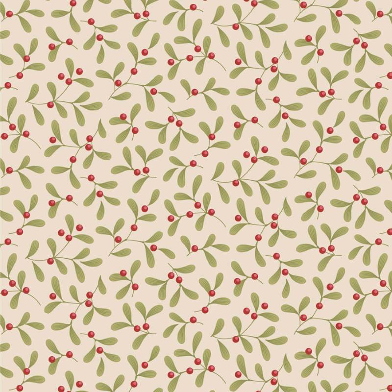 Tissu Patchwork Tilda Little Merry XMas Mistletoe Cream