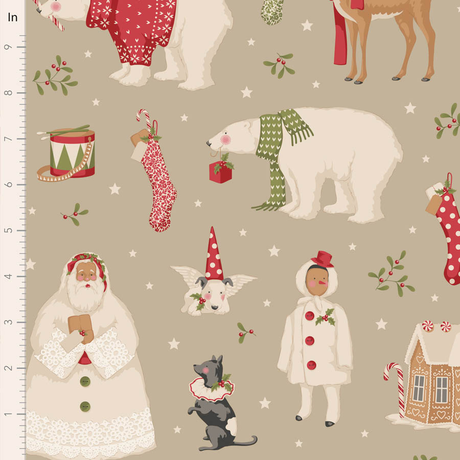 Tissu Patchwork Tilda Little Merry XMas Winter Friends Clay