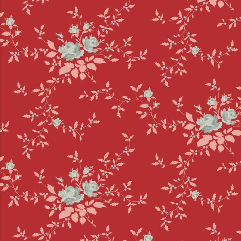 Tissu Patchwork Tilda Little Merry XMas Noël Red