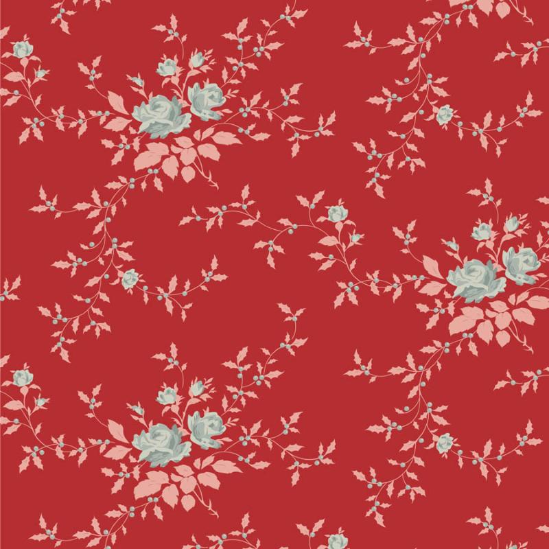 Tissu Patchwork Tilda Little Merry XMas Noël Red, Coupon