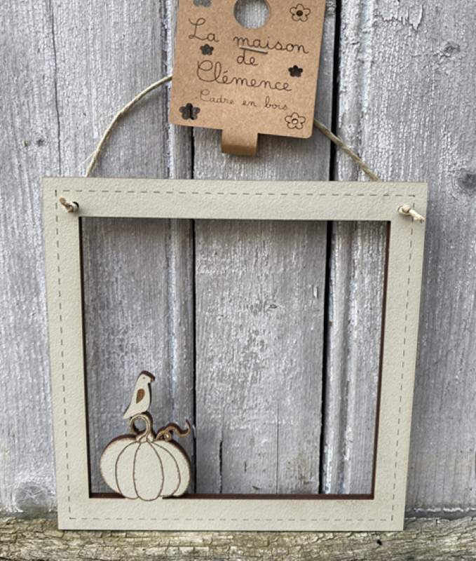 Cadre Corbeau & Citrouille Crème