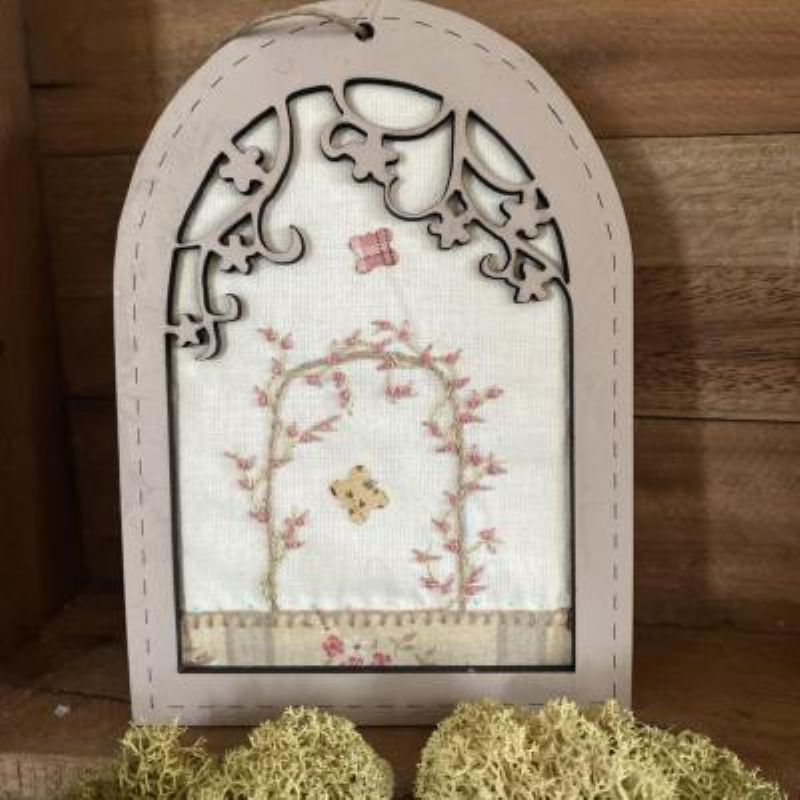 Cadre Feuillage Vieux Rose