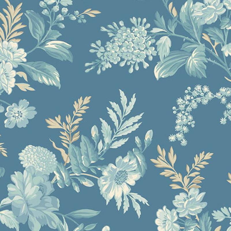 Tissu Patchwork Sewing Bird - Bed of Roses Indigo