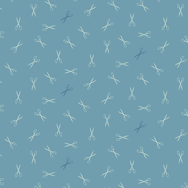 Tissu Patchwork Sewing Bird - Good Scissors Azure