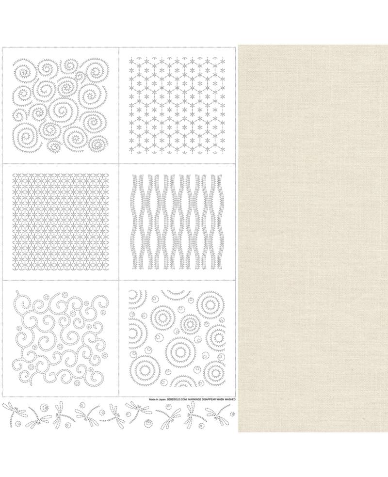 Panneau Sashiko Elements_ Ecru