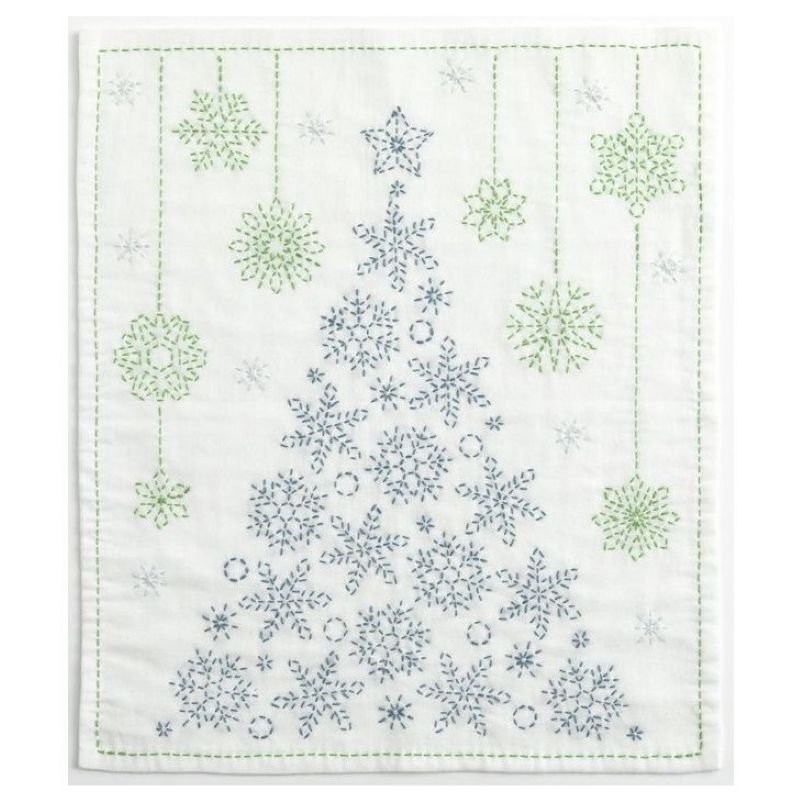Panneau Sashiko Arbre de Noël