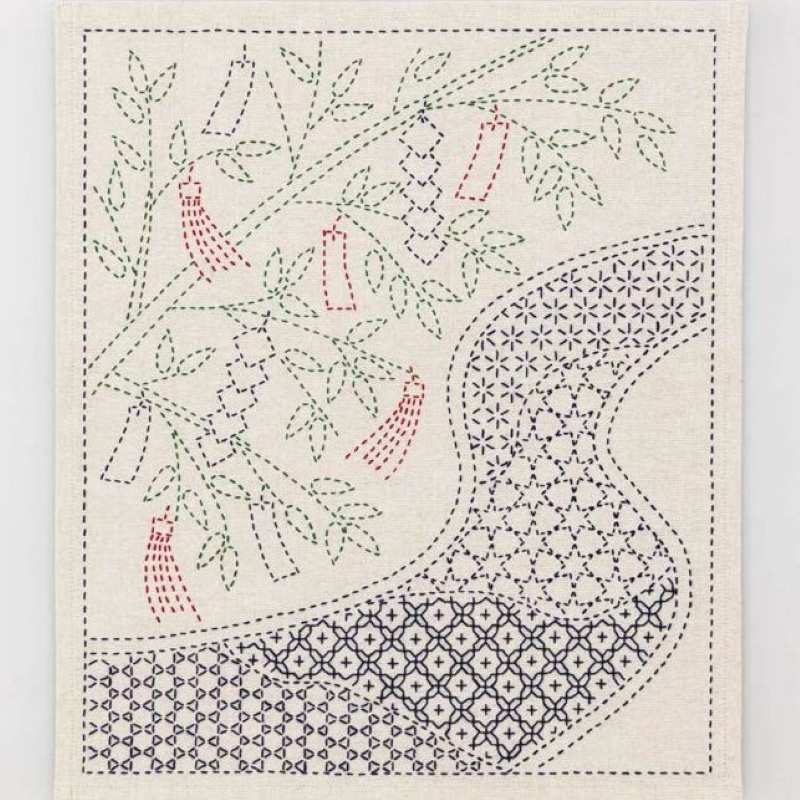 Kit Sashiko Panneau La Rivière au Bambou