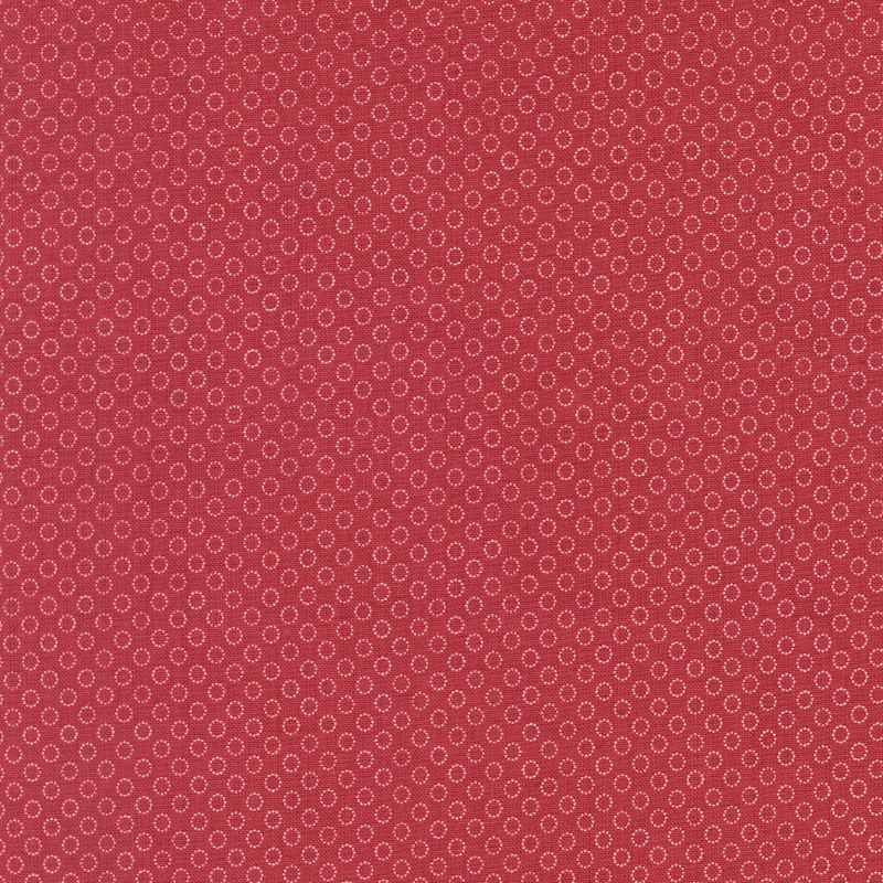 Tissu Patchwork Joie De Vivre Bouton d'Or Rouge, Coupon