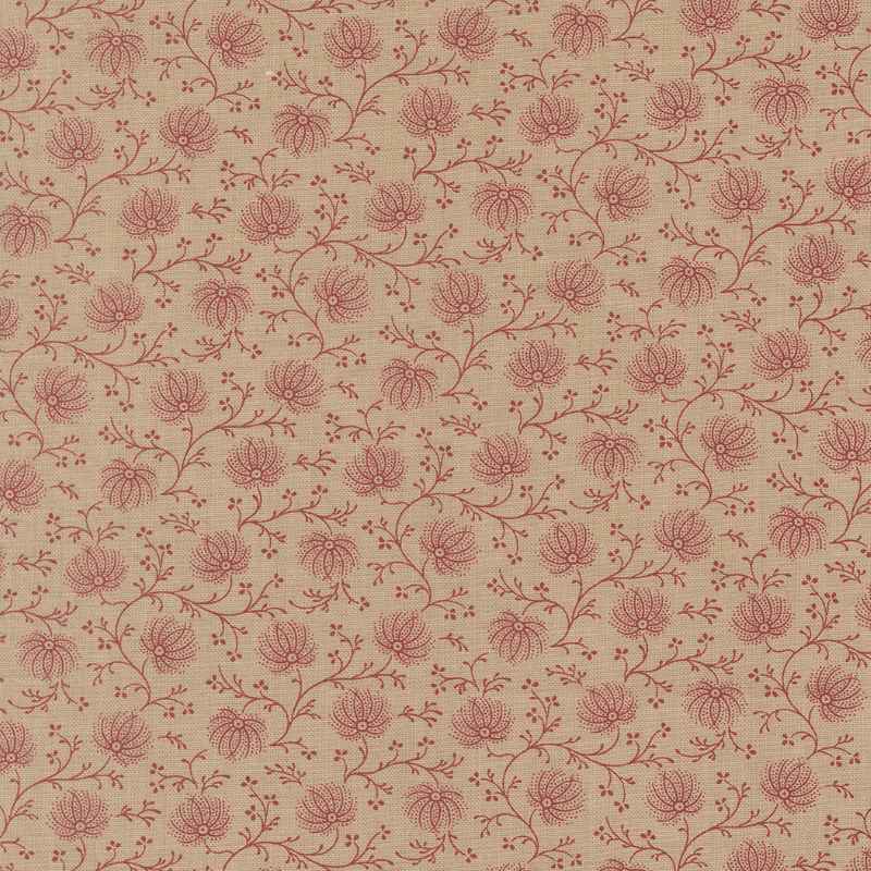 Tissu Patchwork Joie De Vivre Campanule Taupe, Coupon