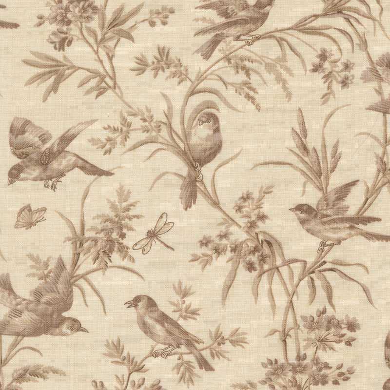 Tissu Patchwork Joie De Vivre Moineau Roche, Coupon