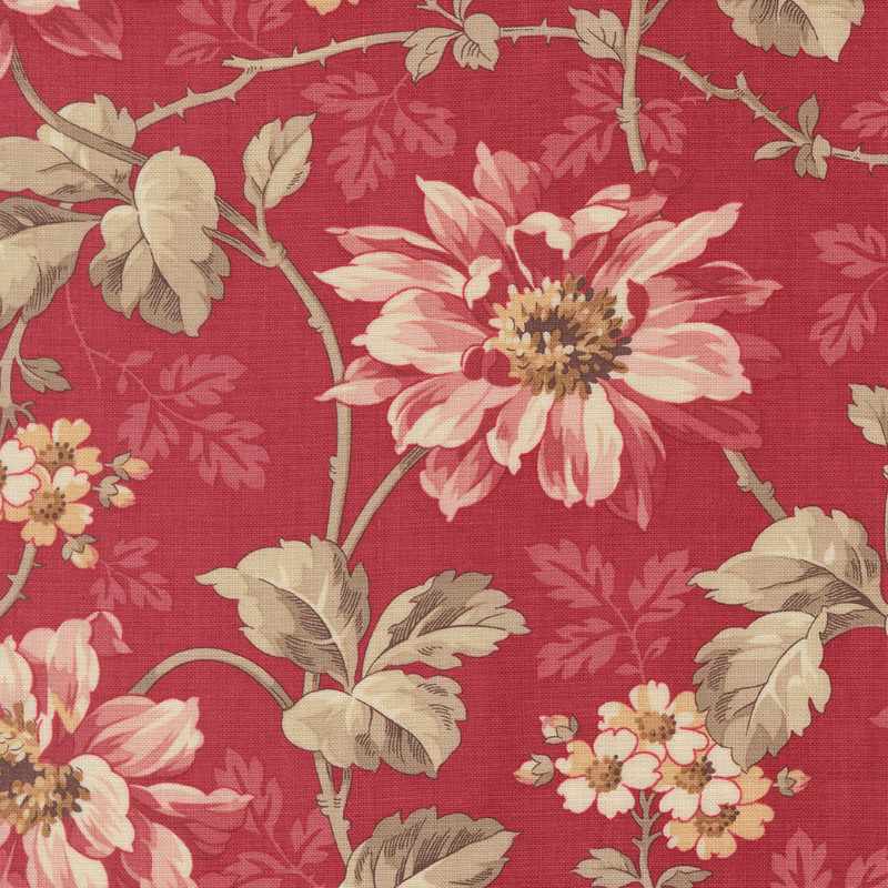 Tissu Patchwork Joie De Vivre Angélique Rouge, Coupon