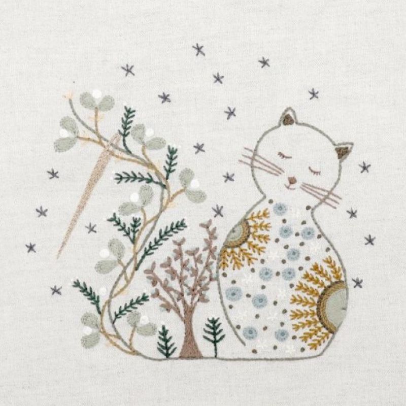 Kit Broderie Joli Chat d'Hiver