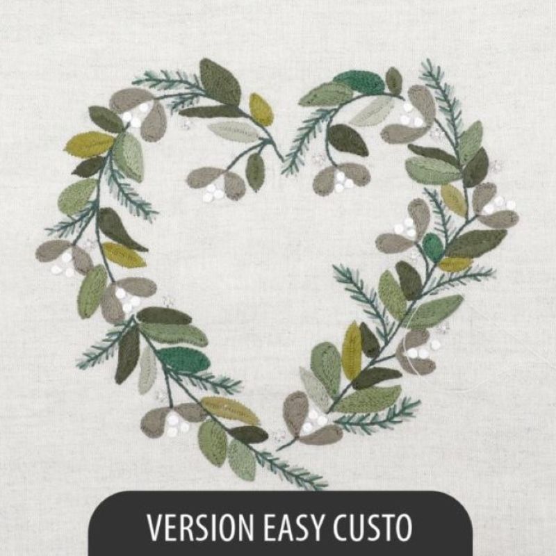 Kit Broderie - Coeur n°1 Jardin d'Hiver - Easy Custo
