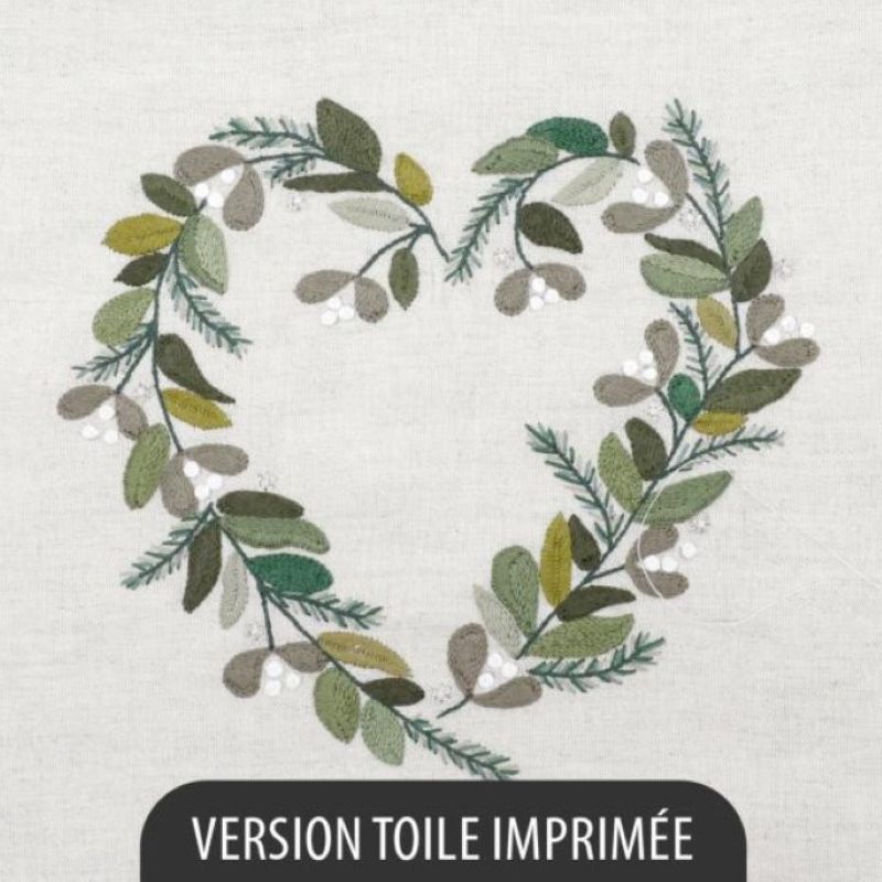 Kit Broderie - Coeur n°1 Jardin d'Hiver - Toile Imprimée