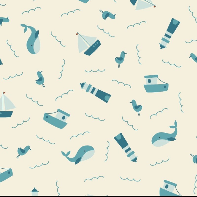 Tissu Patchwork Sands of Time "Beside the Seaside Cotton", Coupon