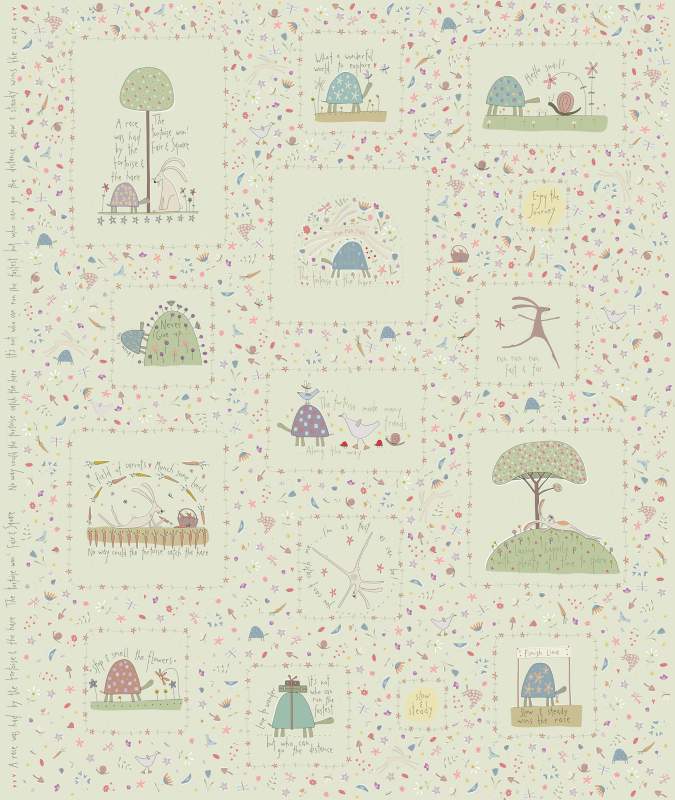 Tissu Patchwork Slow & Steady - Panneau Vert