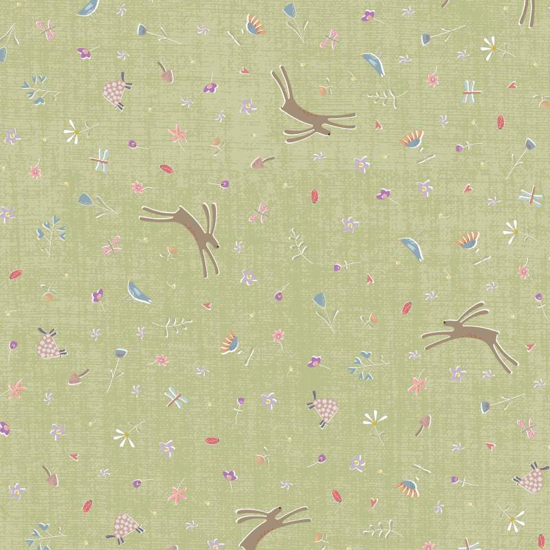Tissu Patchwork Slow & Steady - Rabbit Green