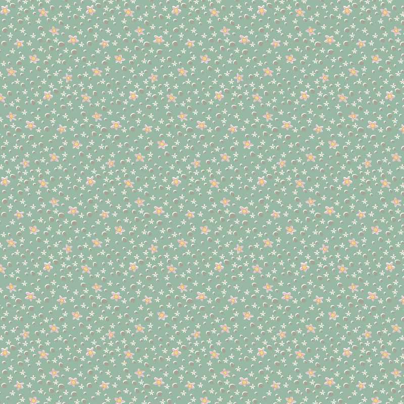 Tissu Patchwork Slow & Steady - Daisy Turquoise, Coupon
