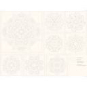 Tissu Sashiko Mandala Ecru
