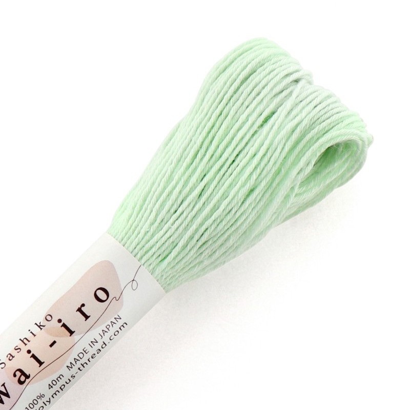 Fil Sashiko Crème Menthe, Col. n°A3 - 40 m