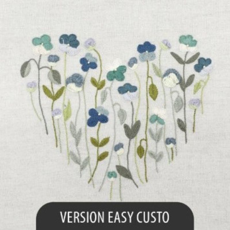 Kit Broderie - Coeur n°3 Douces Pensées - Easy Custo