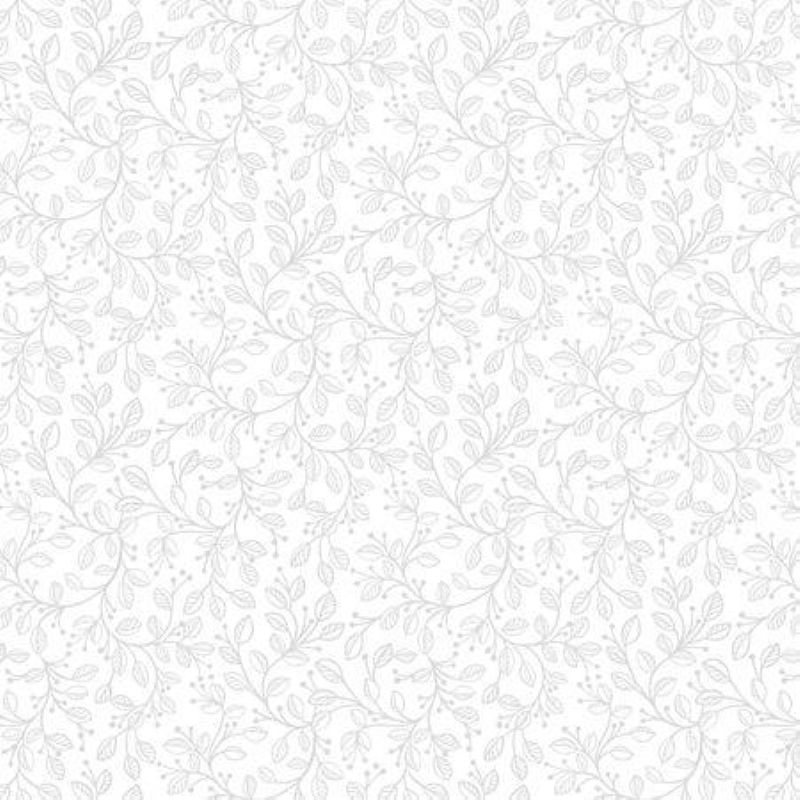 Tissu Patchwork Tiny Tonals Forest Vines Blanc sur Blanc, Coupon