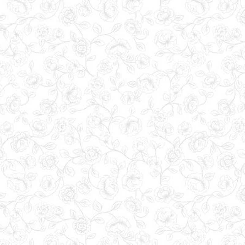 Tissu Patchwork Tiny Tonals Irene Roses Blanc sur Blanc, Coupon