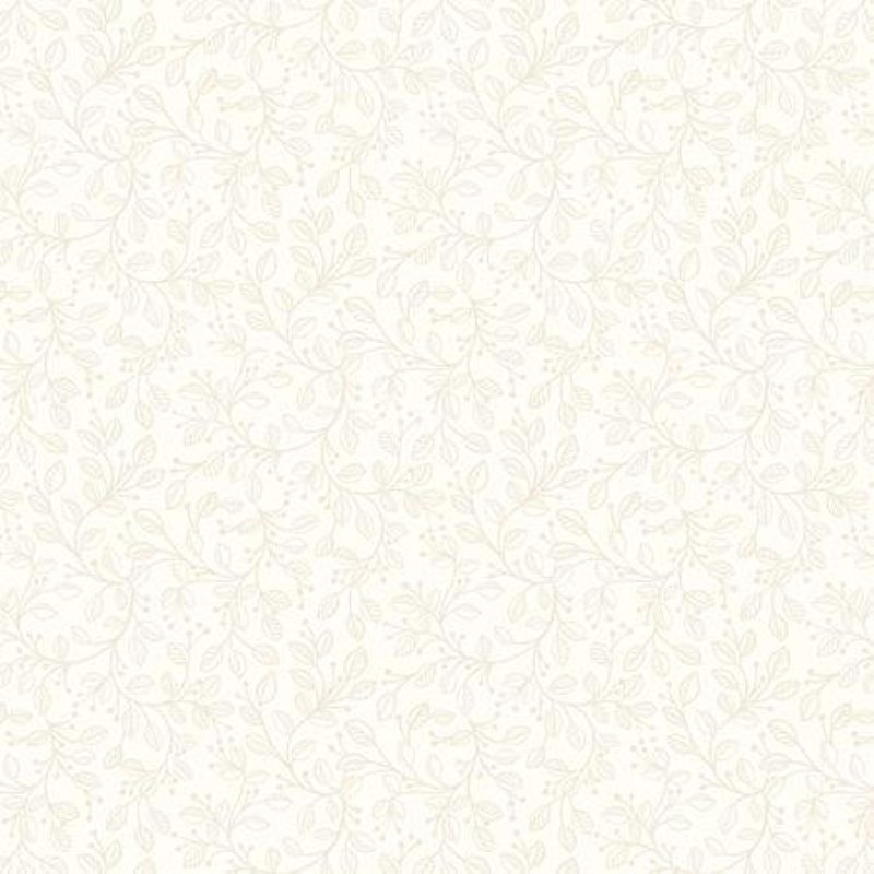 Tissu Patchwork Tiny Tonals Forest Vines Beige sur Crème