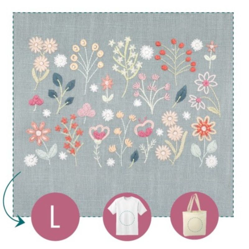 Kit Broderie Easy Custo - Planche Flora