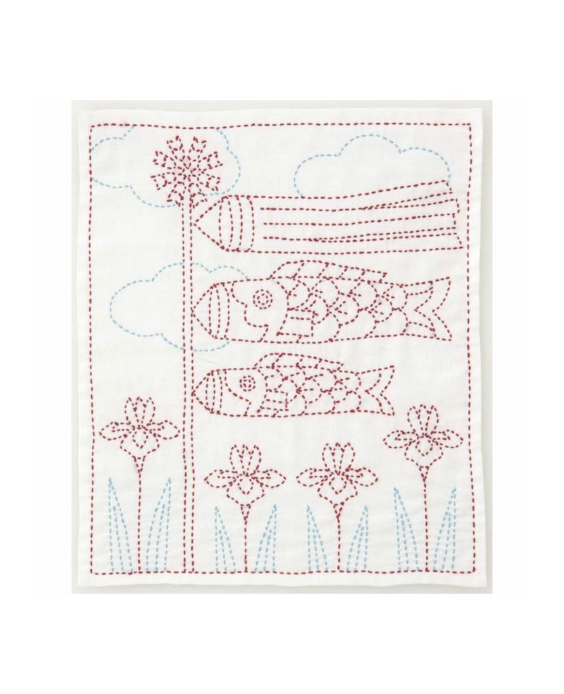 Panneau Sashiko Banderole Saisonnière