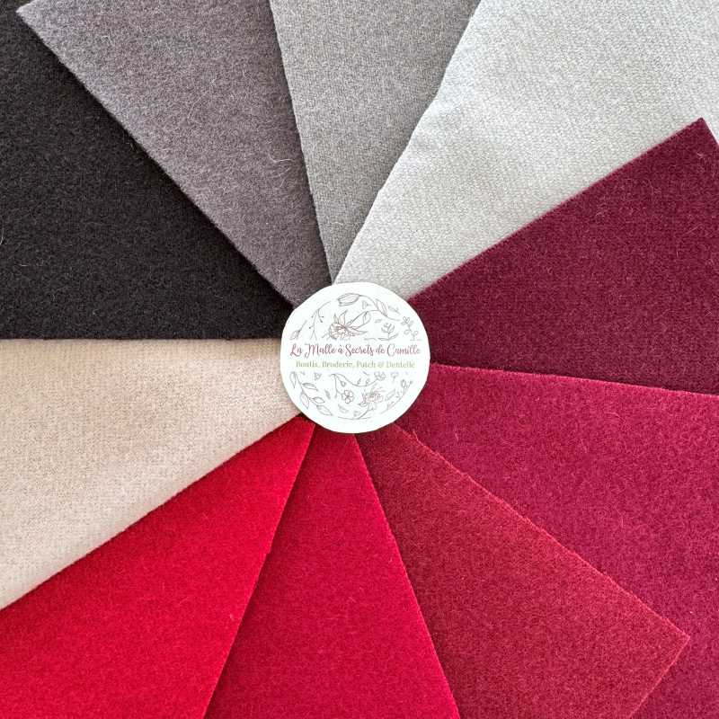 Assortiment de 10 Lainages Sue Spargo "Rouge & Gris" - Roll