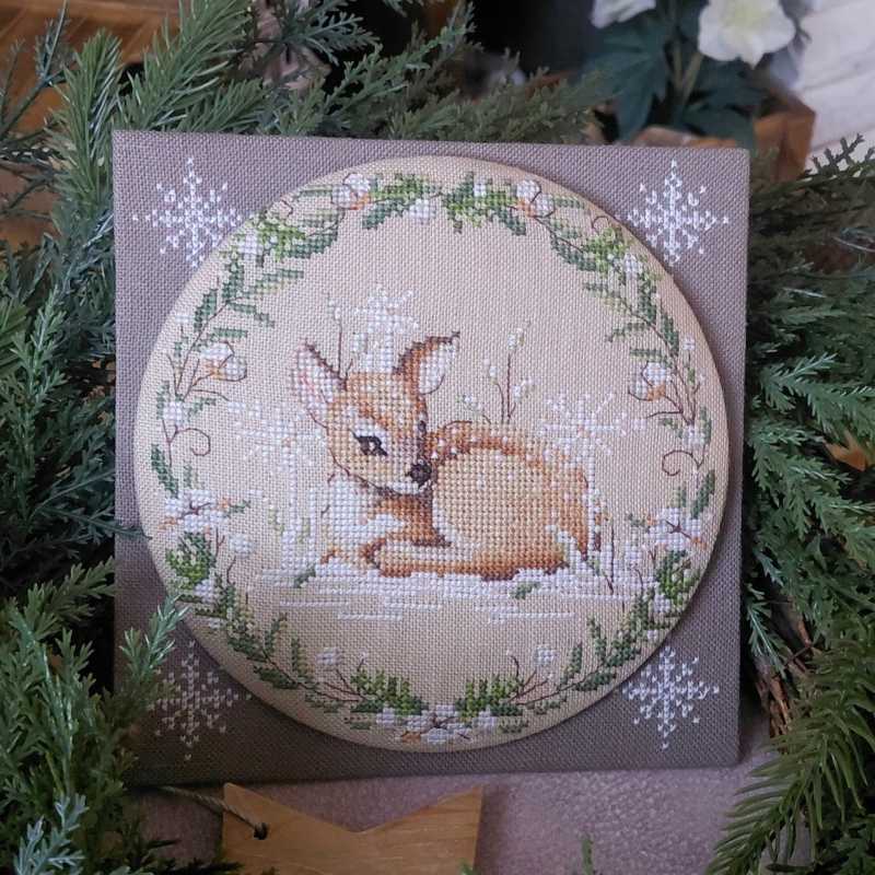 Modèle de Point Compté - Forêt d'Hiver - Le Faon