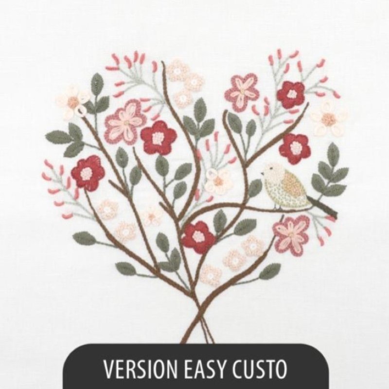 Kit Broderie - Coeur n°5 Sakura - Easy Custo