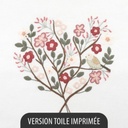 Kit Broderie - Coeur n°5 Sakura - Toile Imprimée