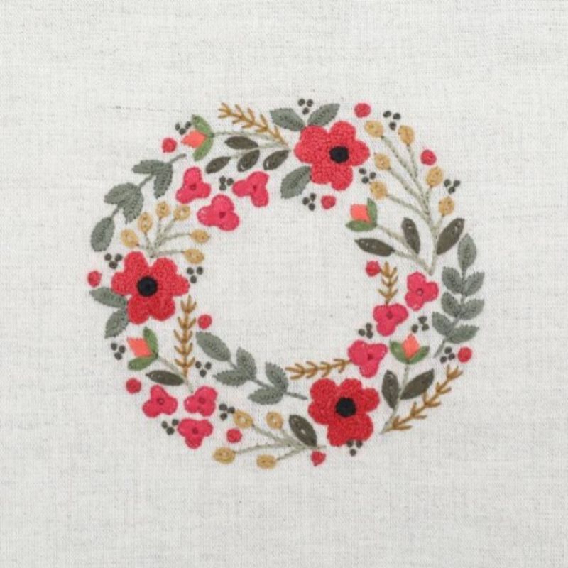 Kit Broderie "Couronne de Coquelicots - Juin"