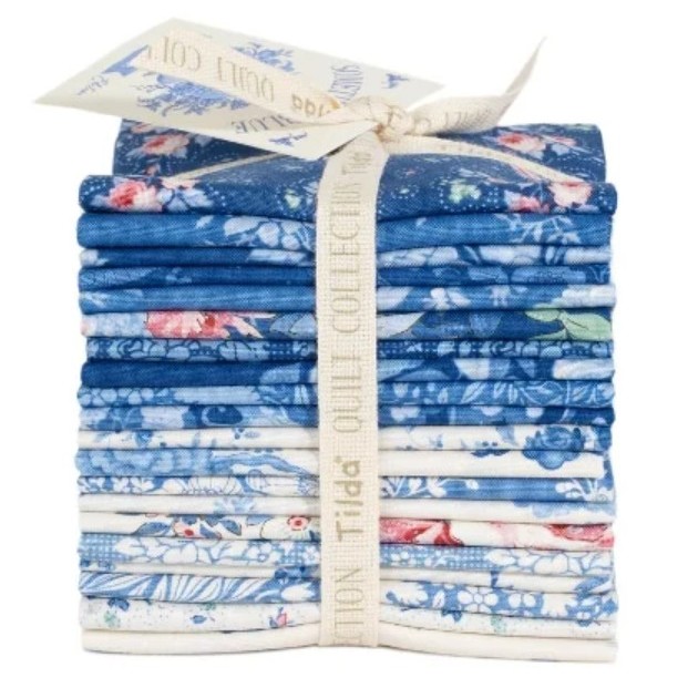 Tissu Patchwork Tilda Something Blue, Lot de 20 Fat Eights