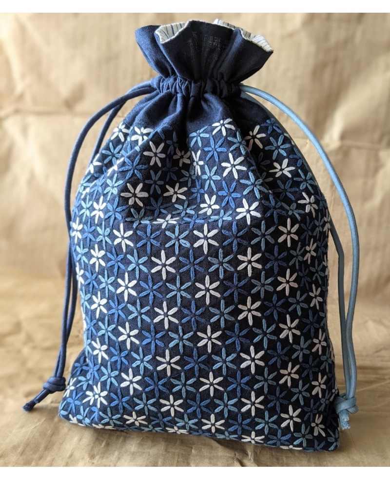 Kit _ Pochon Sashiko Hinagiku Marine