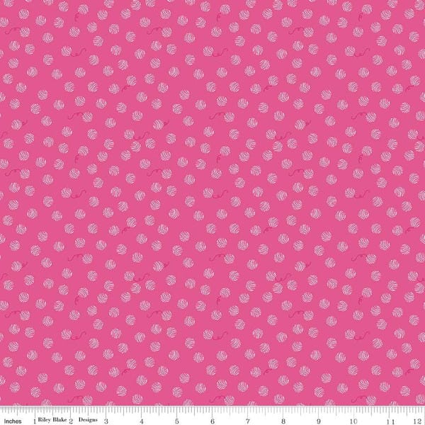 Tissu Patchwork Chloé & Friends, Yarn Ball Hot Pink