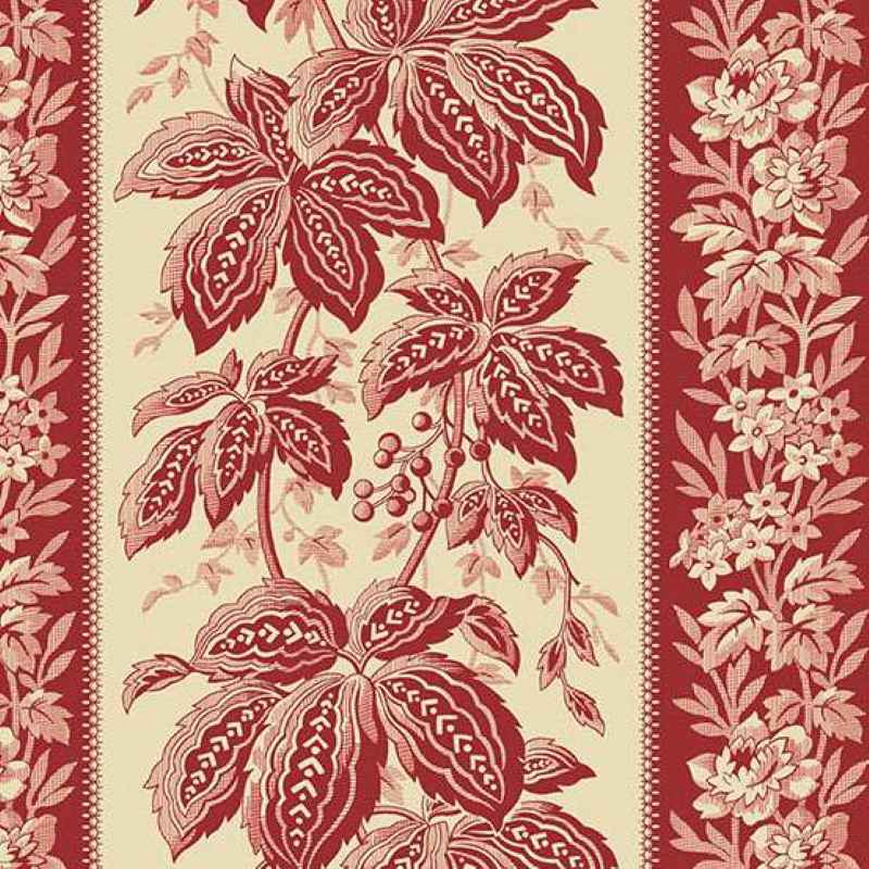 Tissu Patchwork Jingle Bell Holiday Vine Cranberry