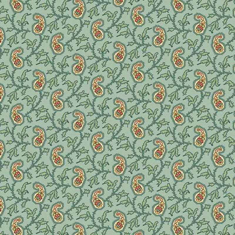 Tissu Patchwork Jingle Bell Paisley Vine Vintage Blue, Coupon