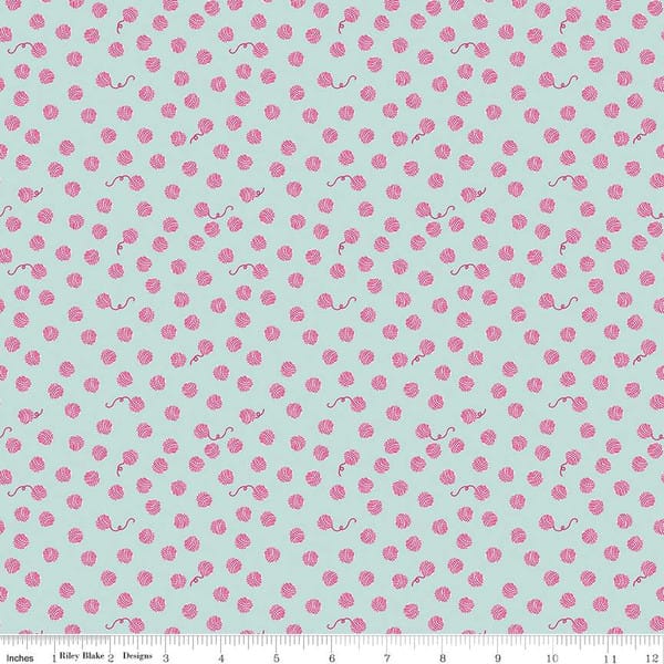 Tissu Patchwork Chloé & Friends, Yarn Ball Mint, Coupon