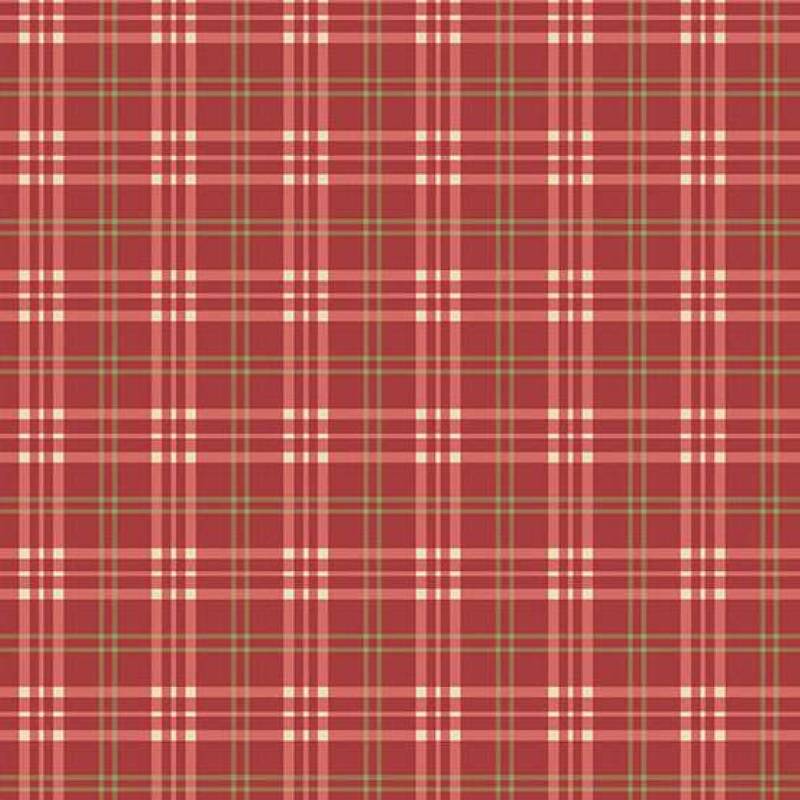 Tissu Patchwork Jingle Bell Pajama Plaid Cranberry