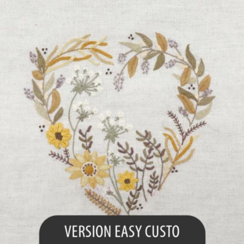Kit Broderie - Coeur n°8 Soleil d'Or - Easy Custo
