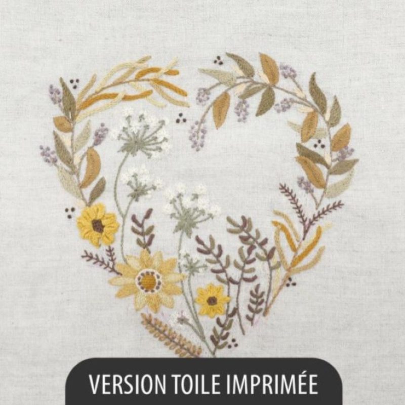 Kit Broderie - Coeur n°8 Soleil d'Or - Toile Imprimée