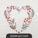 Kit Broderie - Coeur n°9 Rose Tardive - Easy Custo