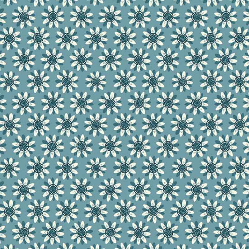 Tissu Patchwork Oakleigh Sunflower Blue, Coupon