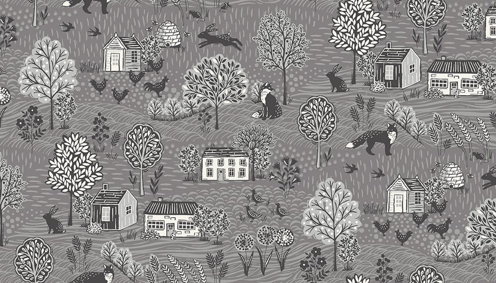 Tissu Patchwork Grove Scenic Mid Grey Coupon