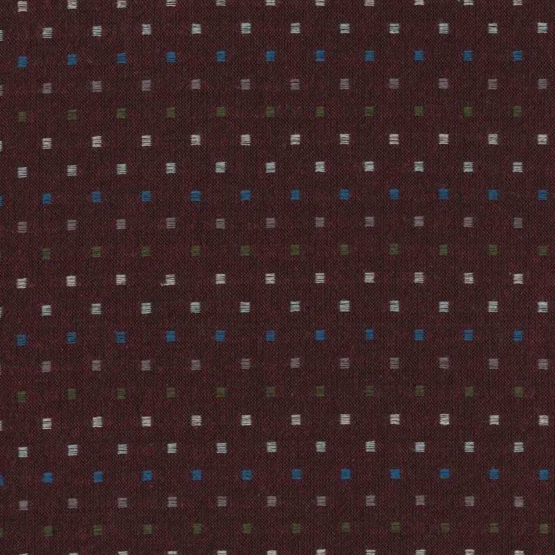 Tissu Patchwork Japonais Tochio Carrés Bordeaux, Coupon
